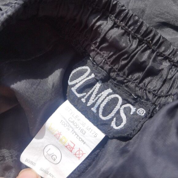 80s 90s Windbreaker Nylon Black Pants Athletic High Waist Elastic Ankle - Picture 4 of 4